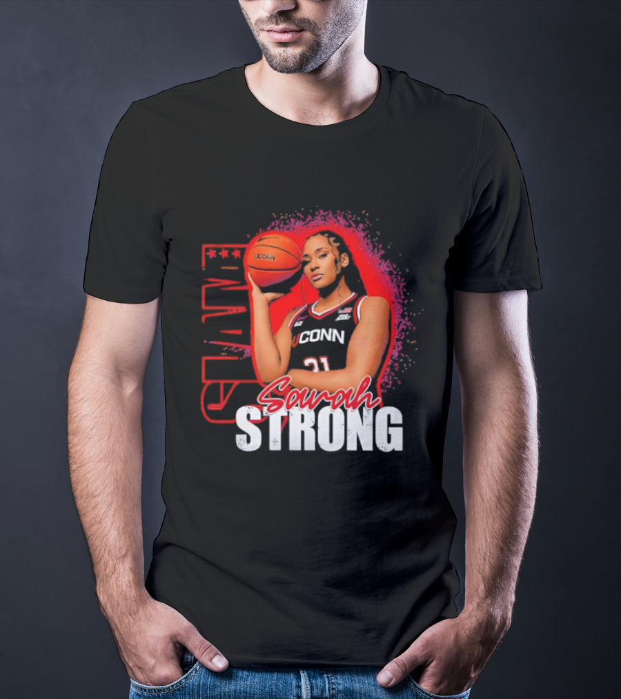 SLAM Sarah Strong #21 UConn Huskies Basketball Star T-Shirt