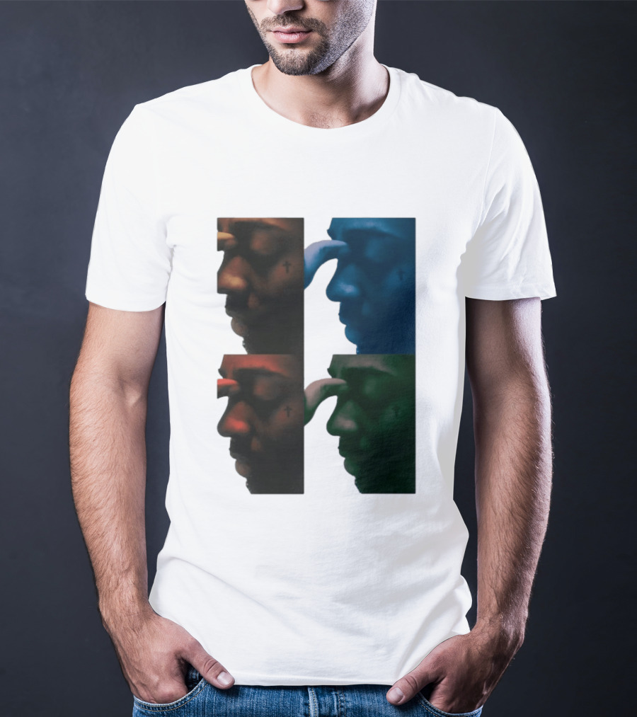 Brent Faiyaz Album Cover Cross Tattoo Four Panel Side Profile T-Shirt