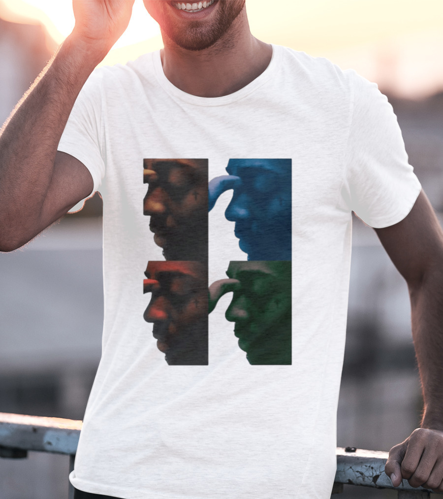 Brent Faiyaz Album Cover Cross Tattoo Four Panel Side Profile T-Shirt