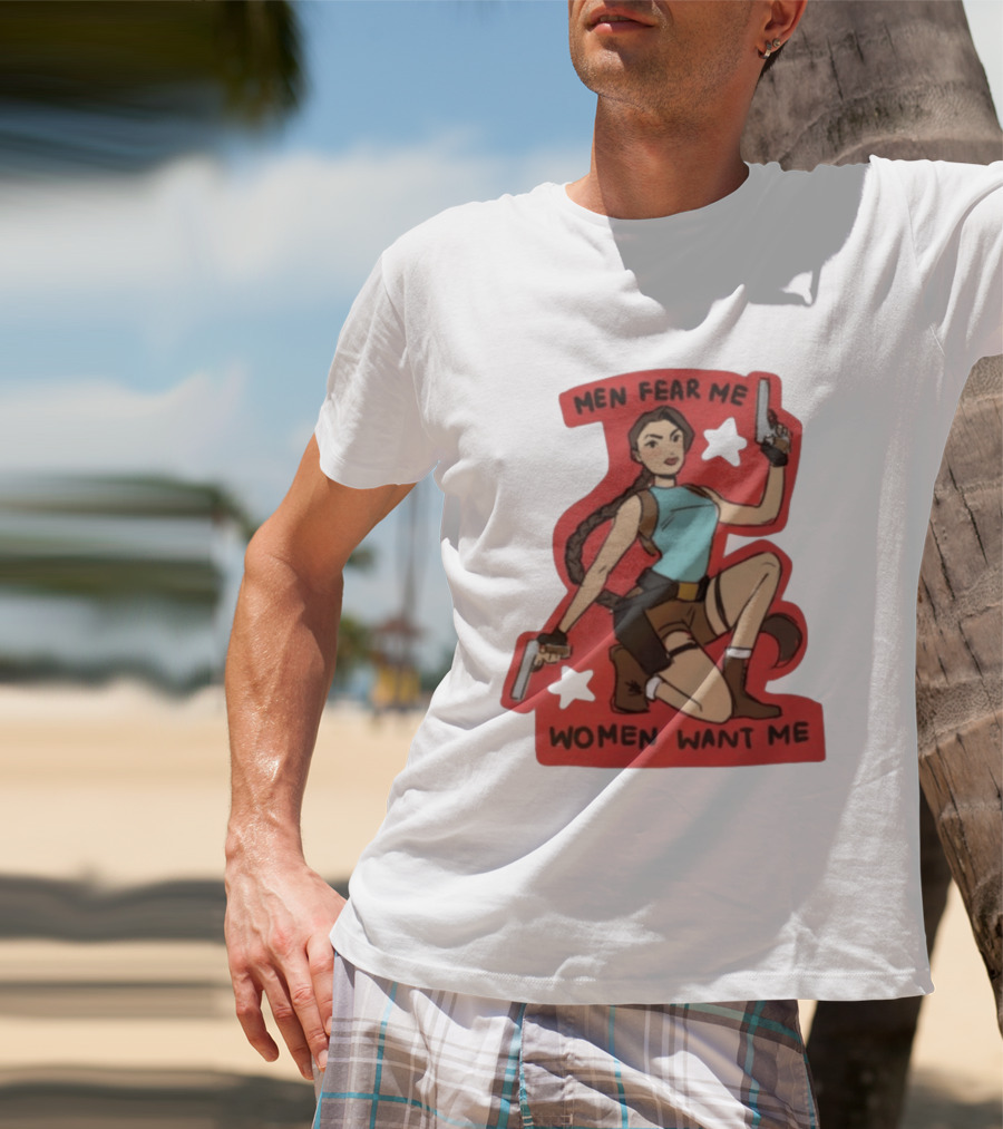 Men Fear Me Women Want Me Woman With Guns And Stars T-Shirt