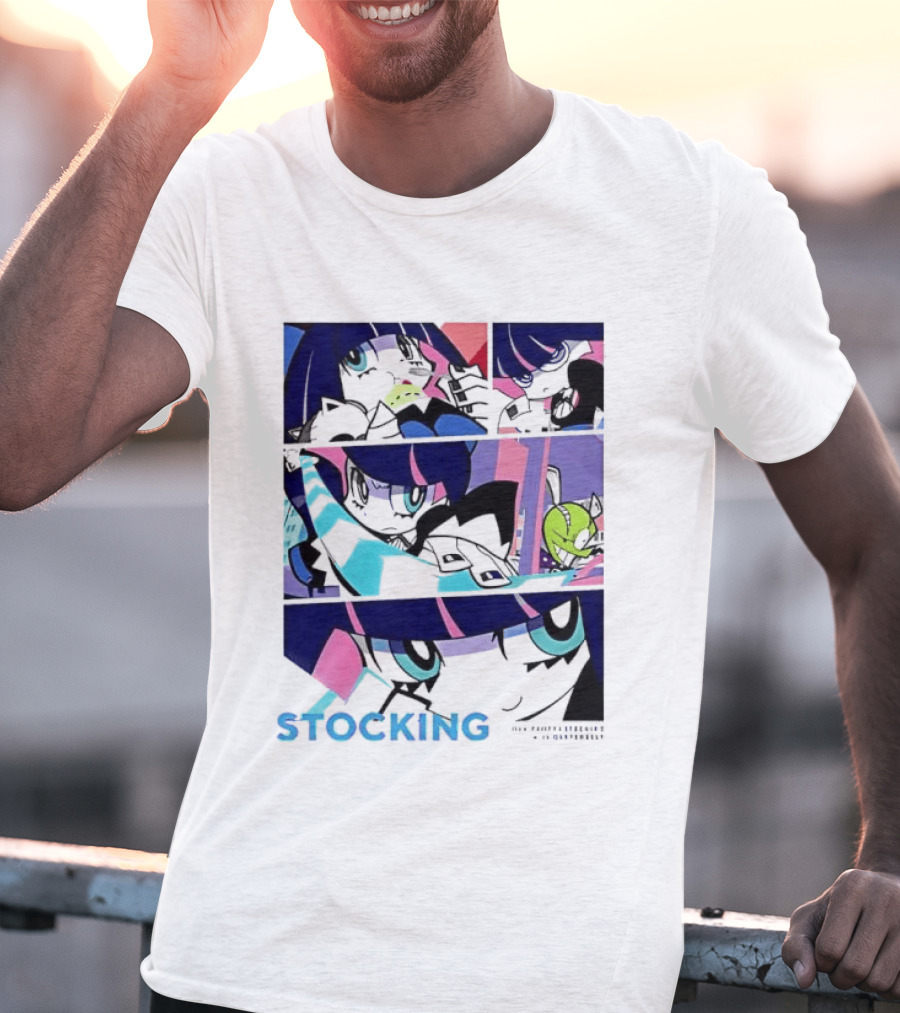 Panty & Stocking With Garterbelt Anime Stocking Anarchy Comic Strip T-Shirt