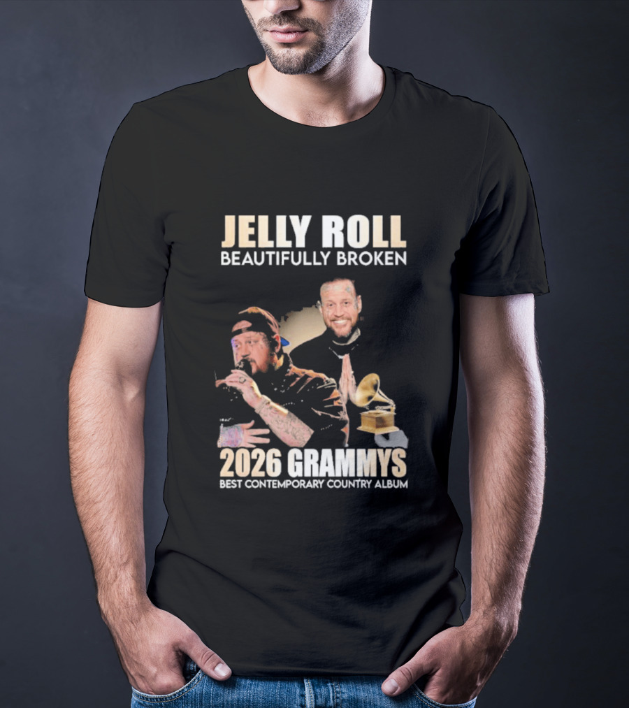 Jelly Roll Beautifully Broken 2026 Grammys Best Contemporary Country Album T-Shirt