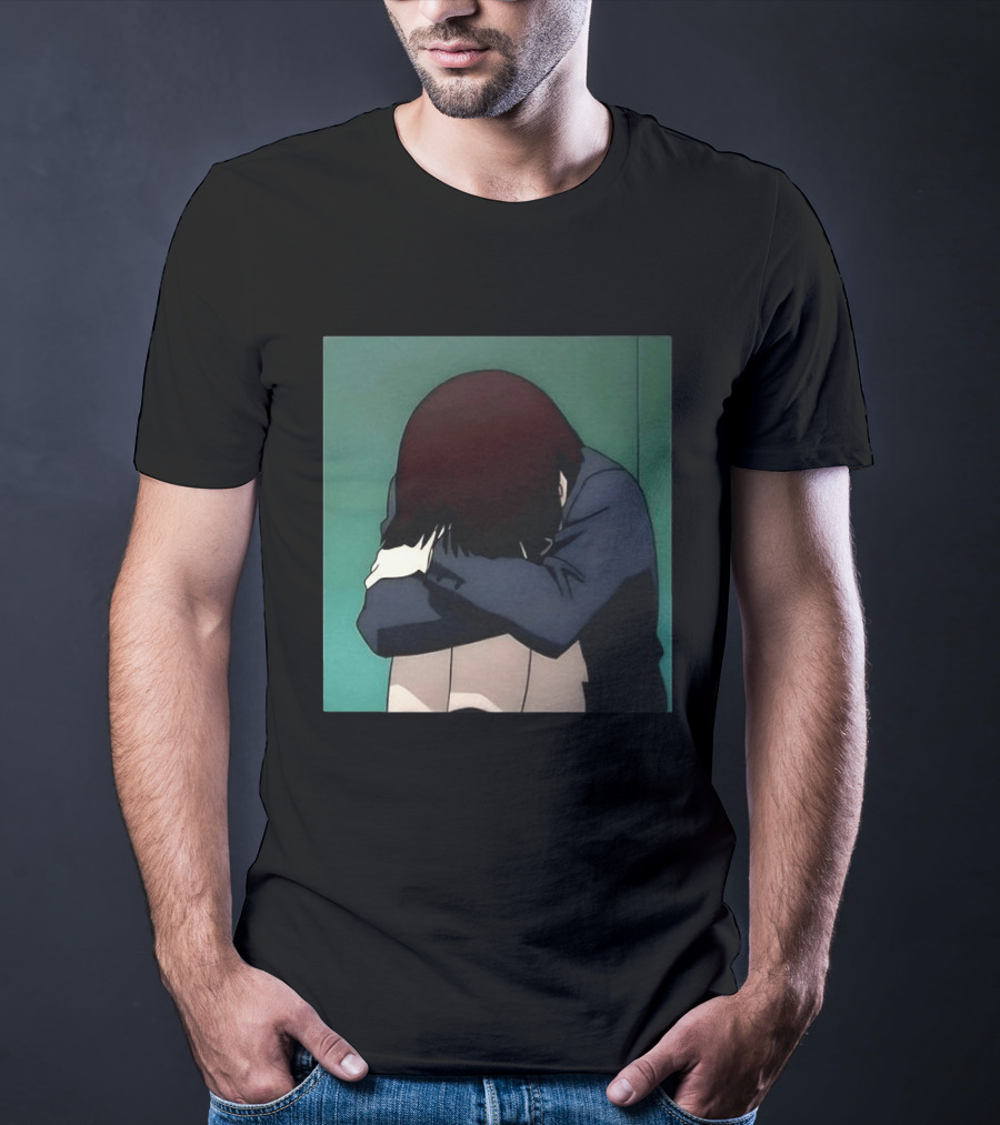 Lain Iwakura Sad Girl In Serial Experiments Lain Anime Iconic Scene T-Shirt