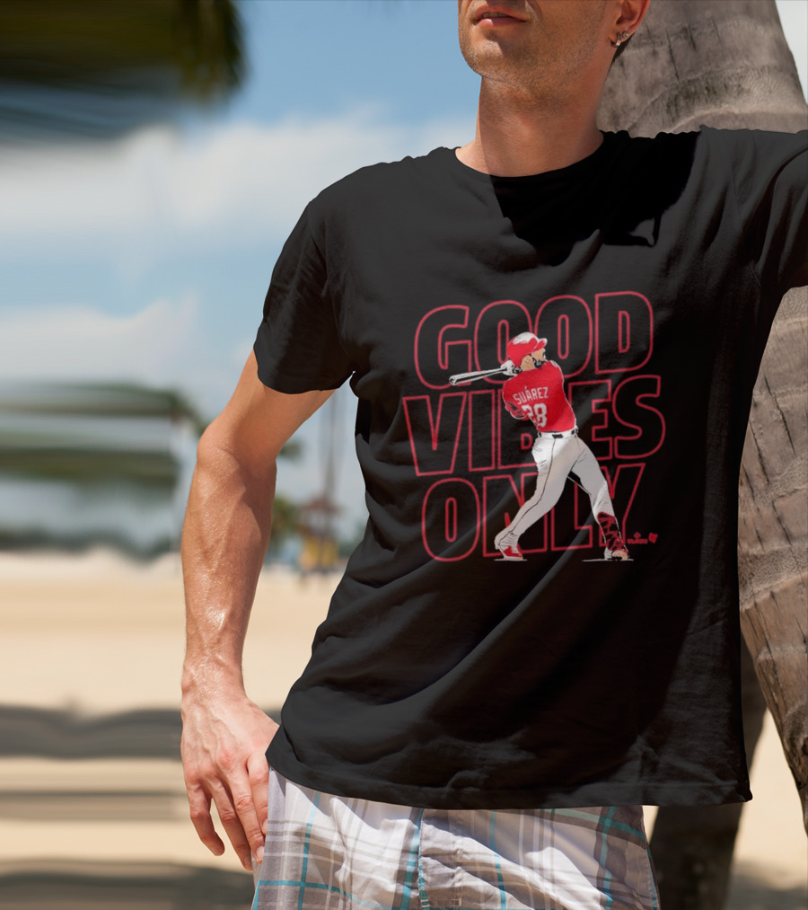 Eugenio Suárez Good Vibes Only Cincinnati Baseball Player Swinging 28 T-Shirt