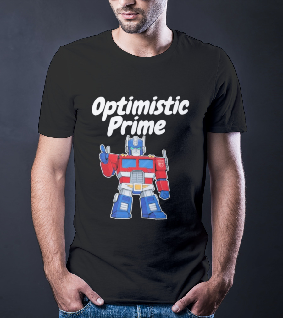 Optimistic Prime Robot Character Thumbs Up T-Shirt