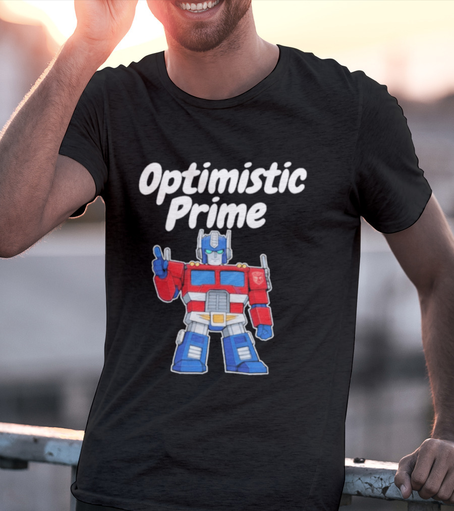 Optimistic Prime Robot Character Thumbs Up T-Shirt
