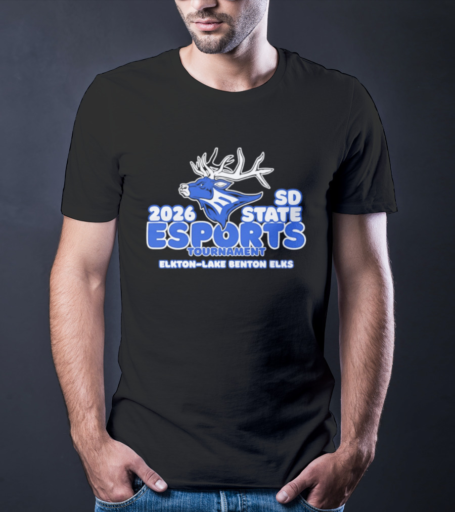 2026 SD State Esports Tournament Elkton Lake Benton Elks Elk Head T-Shirt