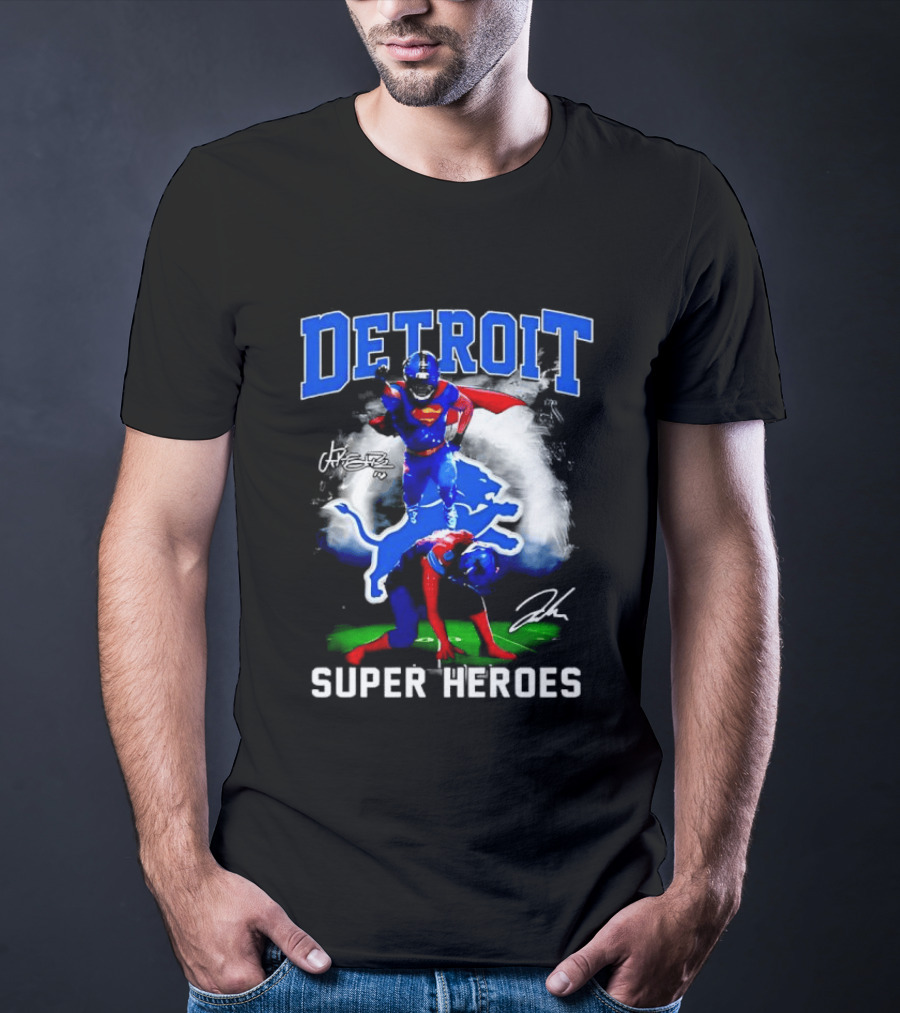 Detroit Lions Super Heroes Champion Legend T-Shirt