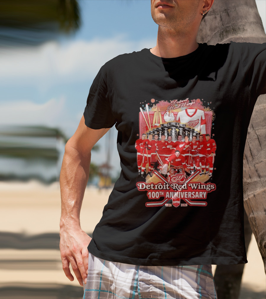 Detroit Red Wings 100th Anniversary 1926 2026 Team Celebration T-Shirt