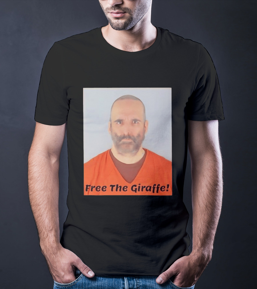 Free The Giraffe Shot Funny Jail Photo T-Shirt