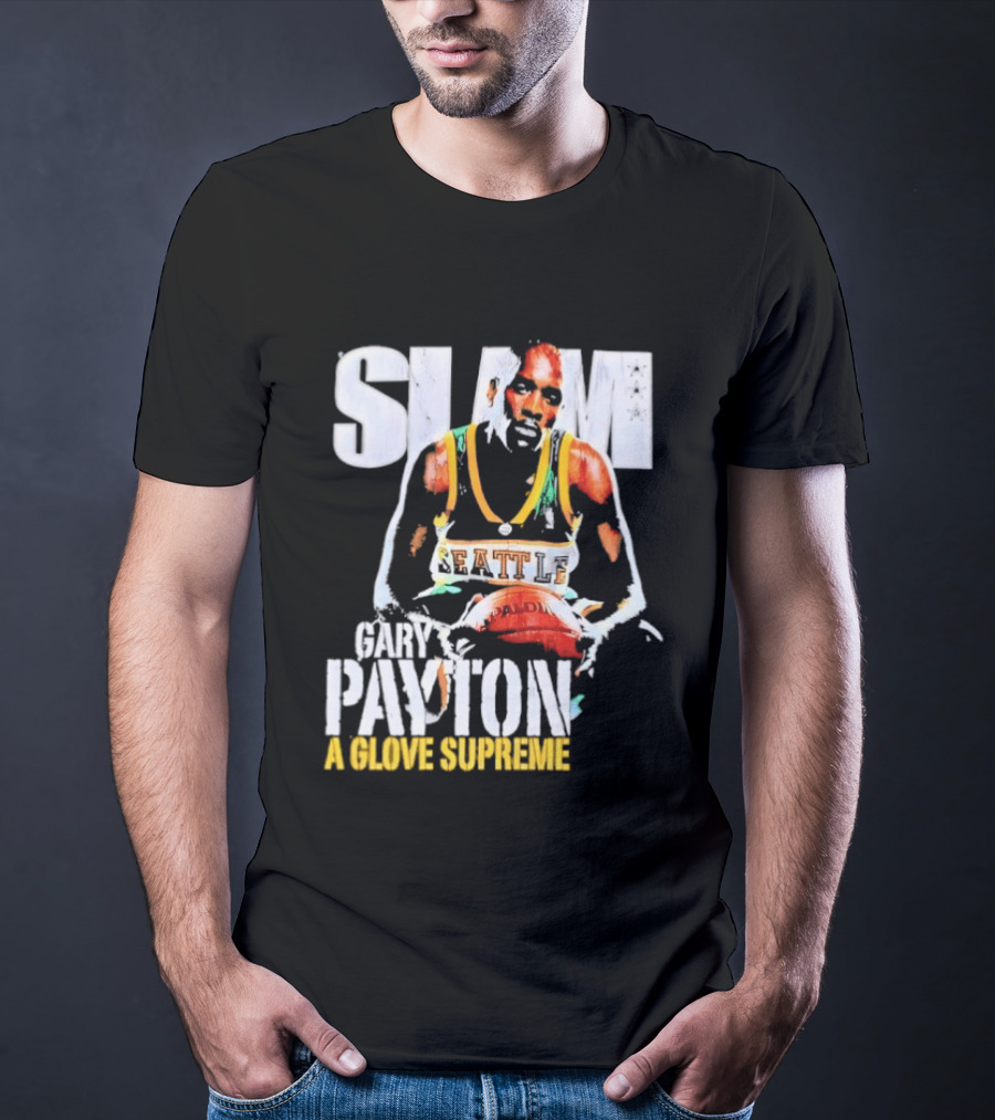 Gary Payton Slam A Glove Supreme 90s Basketball T-Shirt