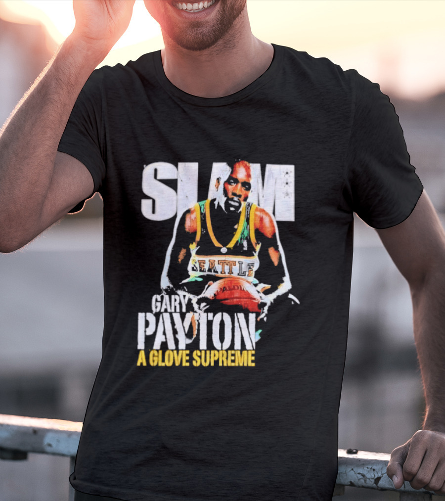 Gary Payton Slam A Glove Supreme 90s Basketball T-Shirt