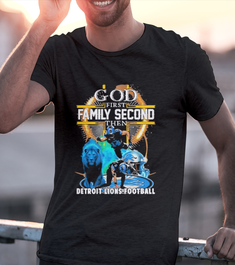 God First Family Second Detroit Lions Football St. Brown & Gibbs T-Shirt