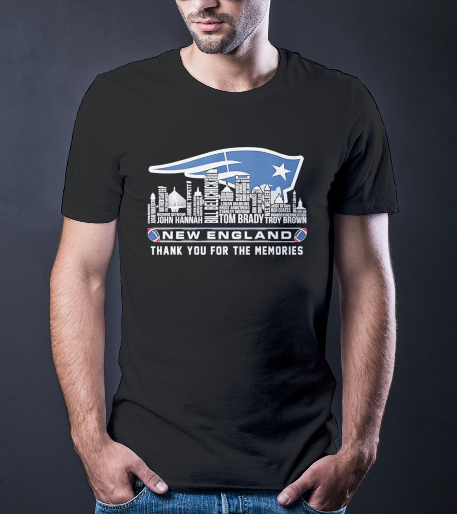 New England Patriots Thank You For The Memories Skyline City Names T-Shirt