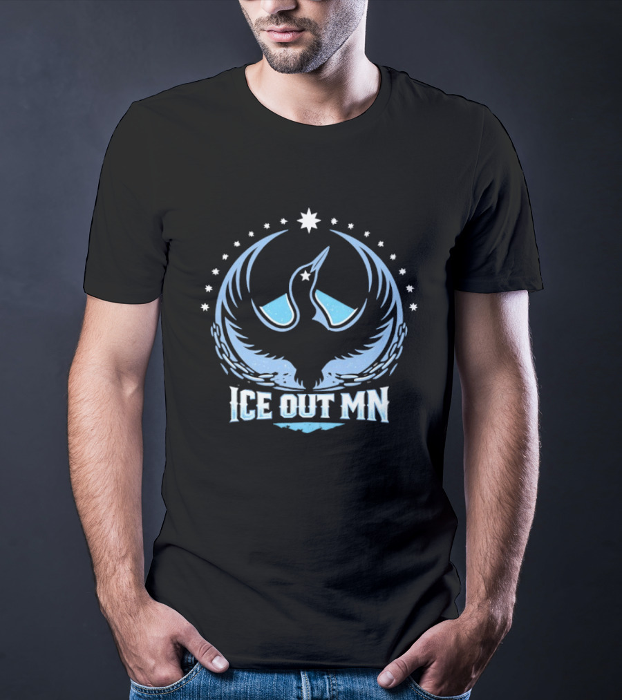Ice Out MN Minnesota Loon Resistance Northern Star T-Shirt