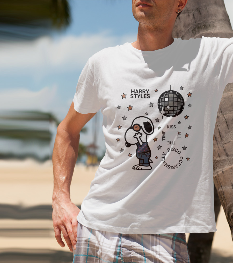 Harry Styles Snoopy Kiss The Disco Ball Occasionally T-Shirt