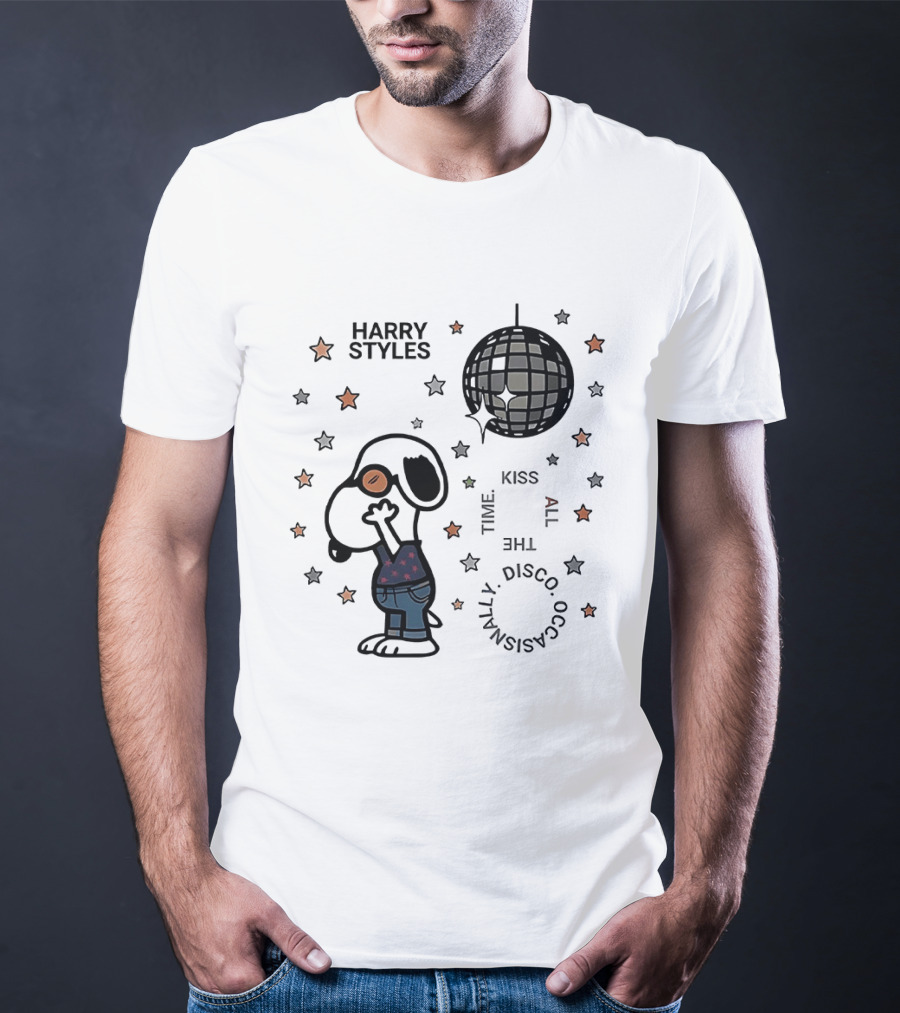 Harry Styles Snoopy Kiss The Disco Ball Occasionally T-Shirt