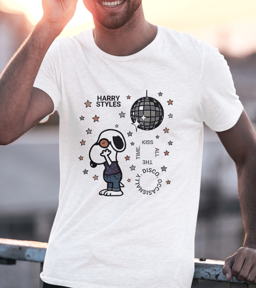 Harry Styles Snoopy Kiss The Disco Ball Occasionally T-Shirt