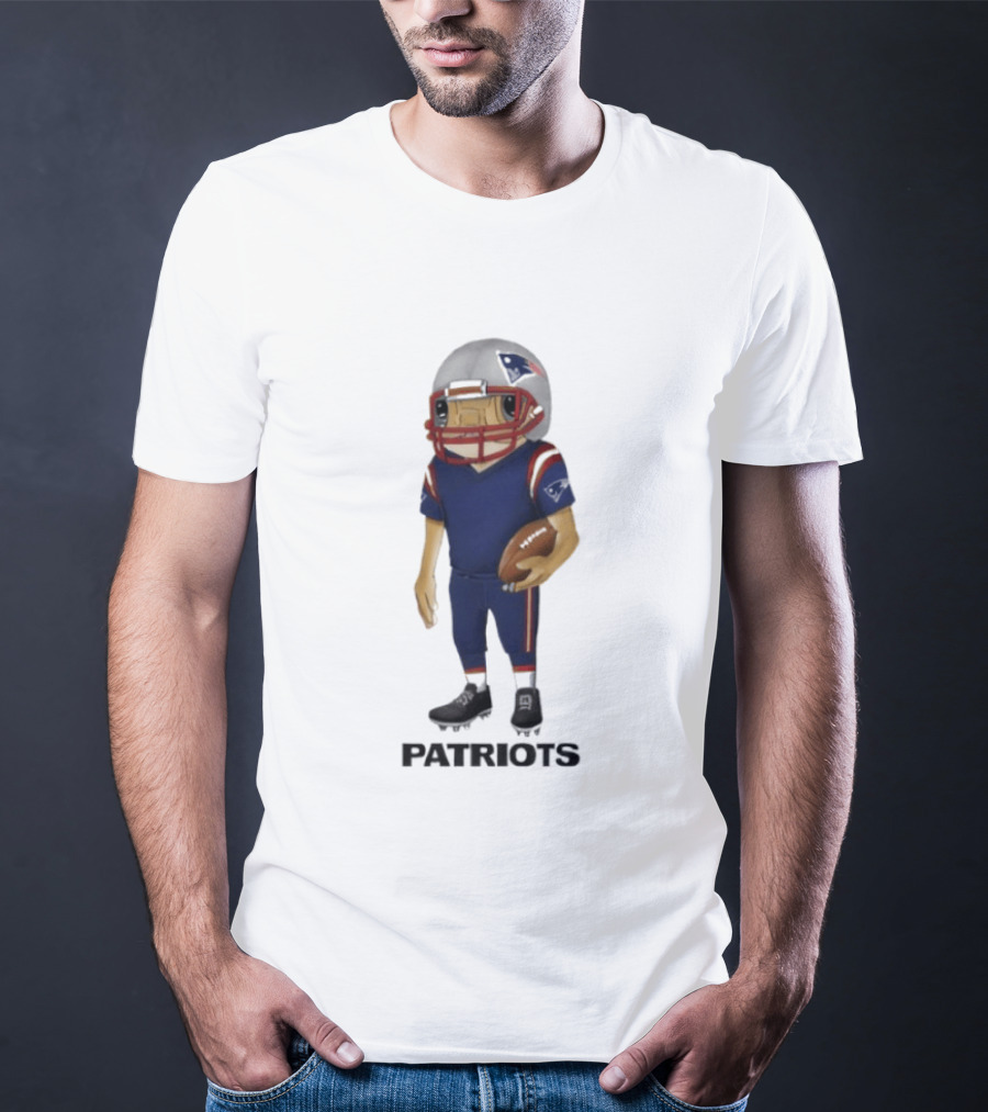 Patriots Concho Football Helmet Player With Ball T-Shirt