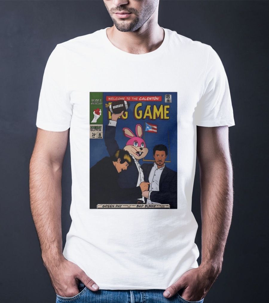 Welcome To The Calenton The Big Game Green Day Bad Bunny Doomsday Glitch T-Shirt