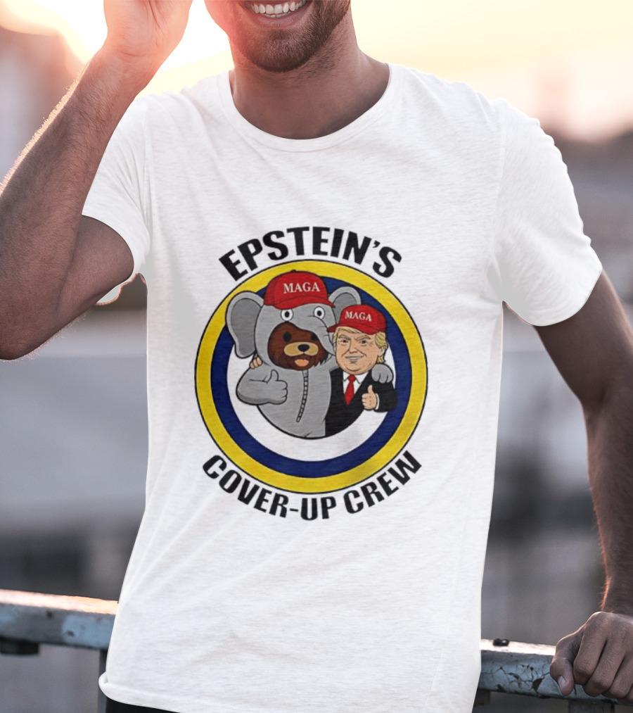 Epstein's Cover Up Crew MAGA Elephant Trump Caricature T-Shirt