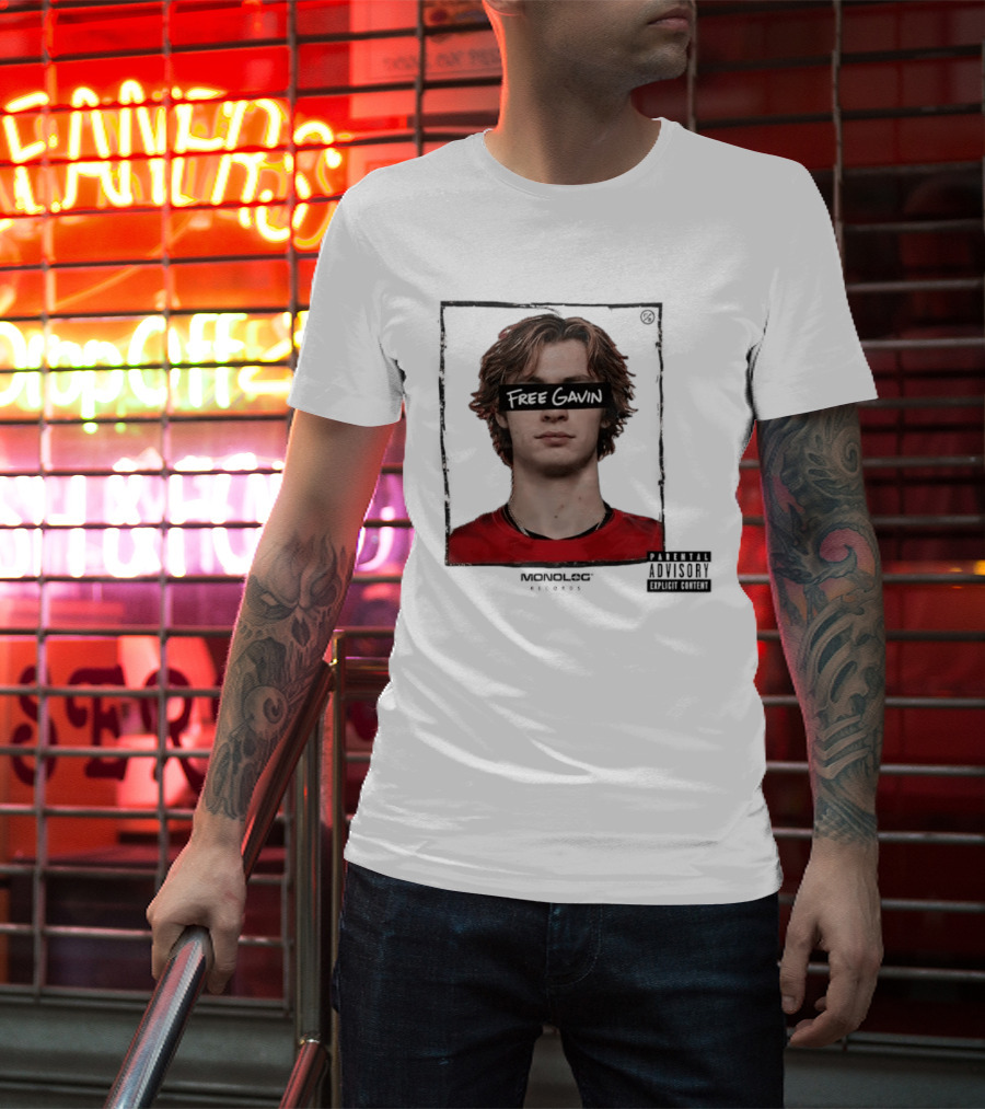Free Gavin Mopnolog Records Parental Advisory Explicit Content T-Shirt