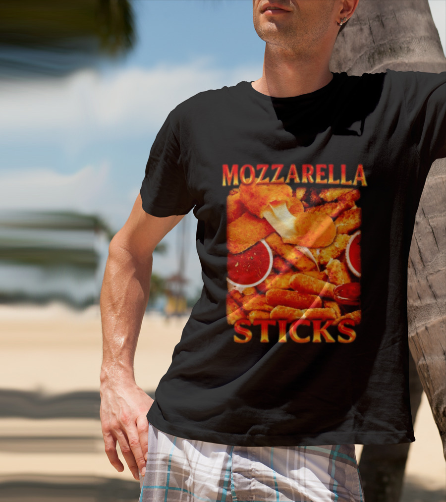Mozzarella Sticks Gooey Cheese And Marinara Snack T-Shirt