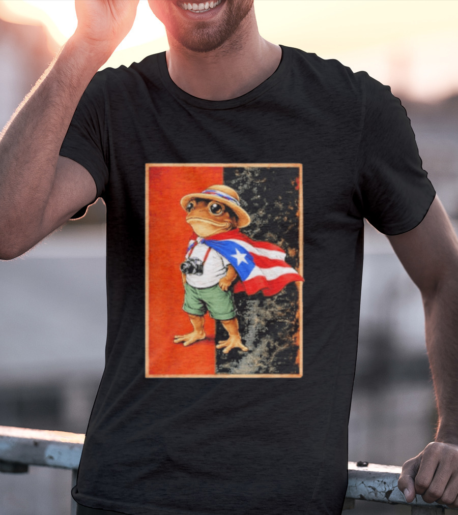 Coqui Frog Boricua Puerto Rican Flag Taino Heritage T-Shirt