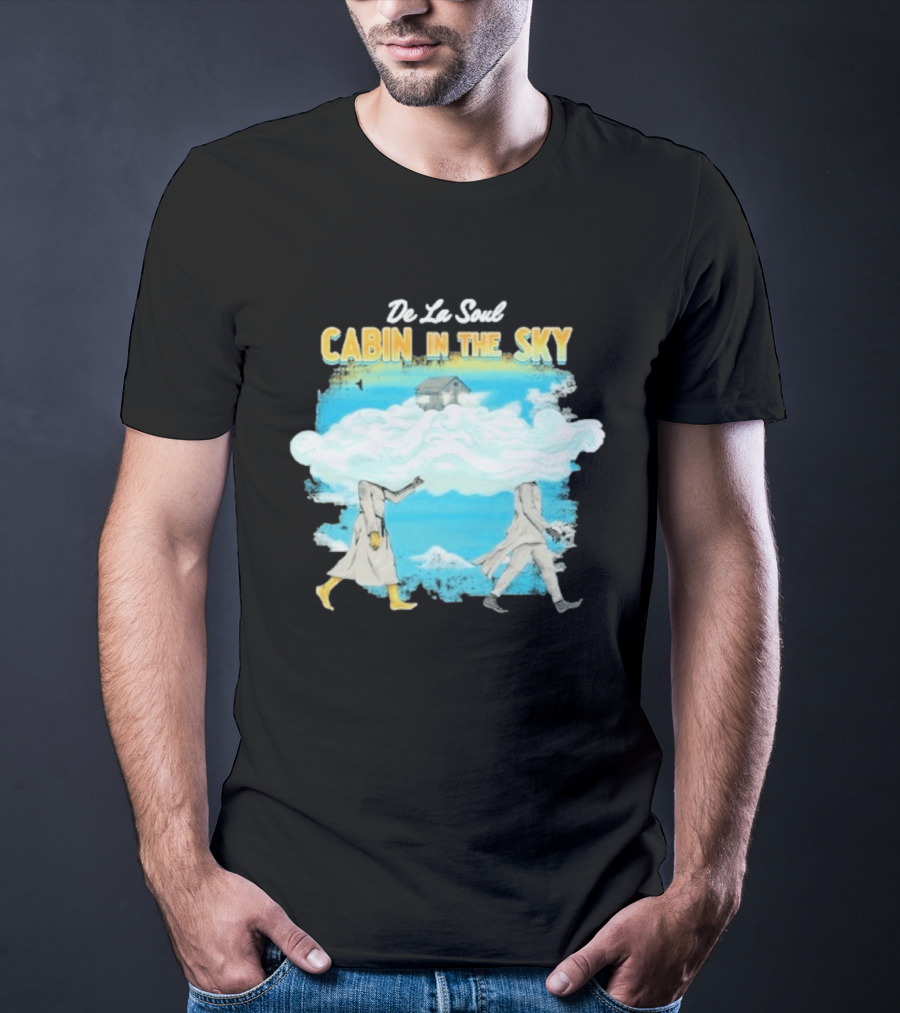 De La Soul Cabin In The Sky Clouds Walking Figures T-Shirt