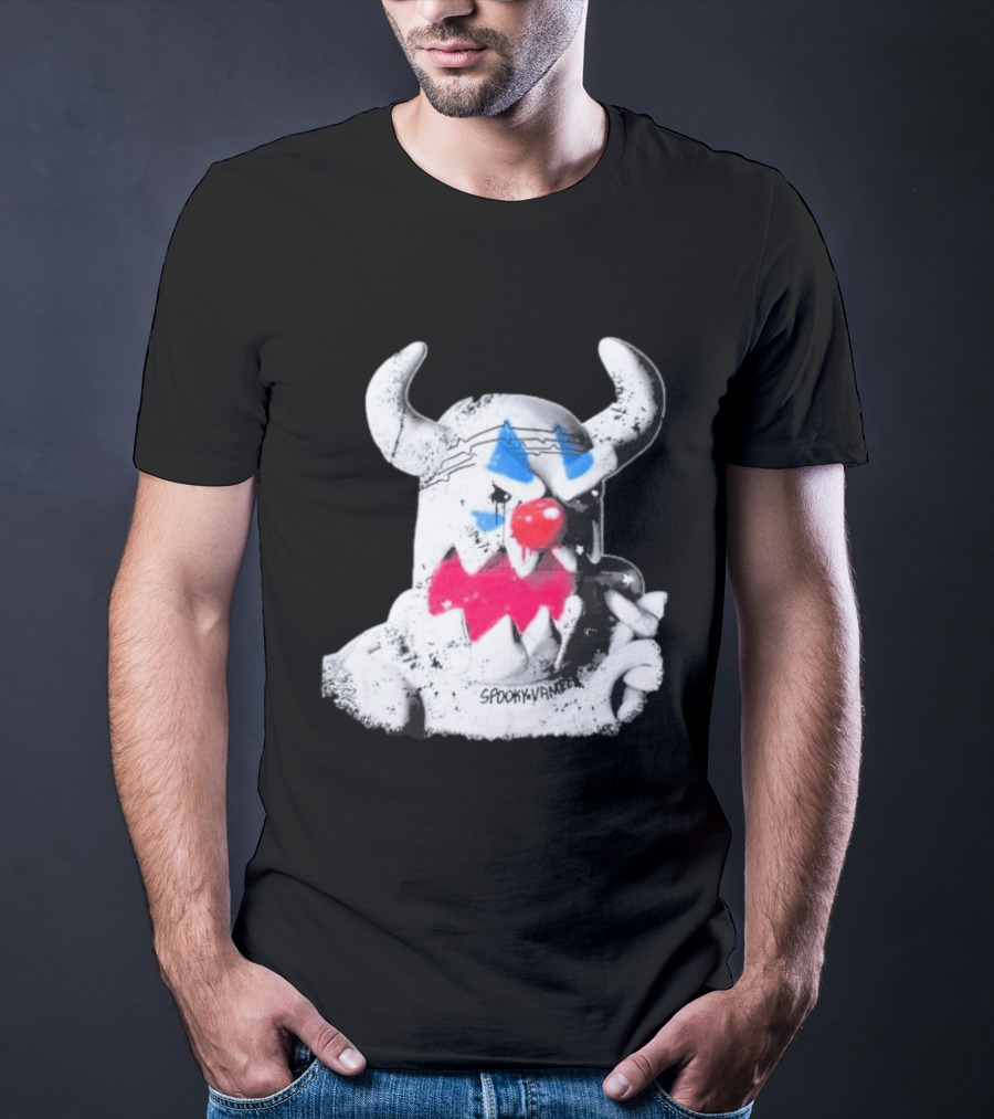 Spooky Vameee Monster Graffiti Style With Horns And Clown Features T-Shirt