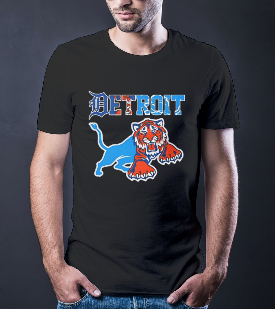Detroit Tigers Lions Collaboration Fan Gear T-Shirt