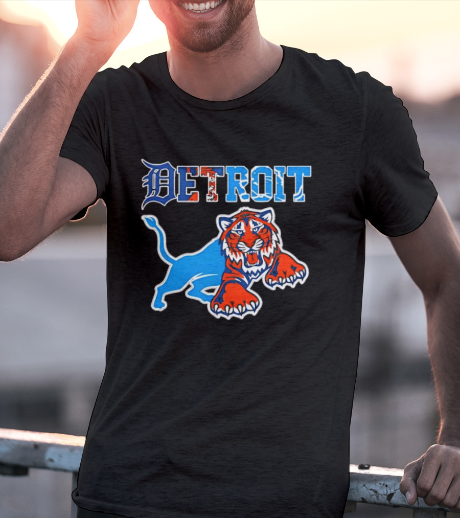 Detroit Tigers Lions Collaboration Fan Gear T-Shirt