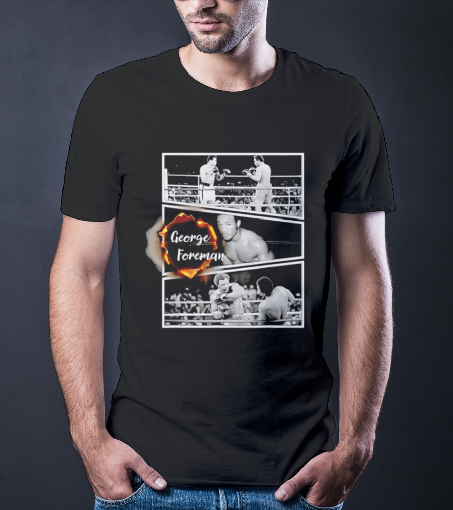 George Foreman Boxing Legend Iconic Fight Moments T-Shirt