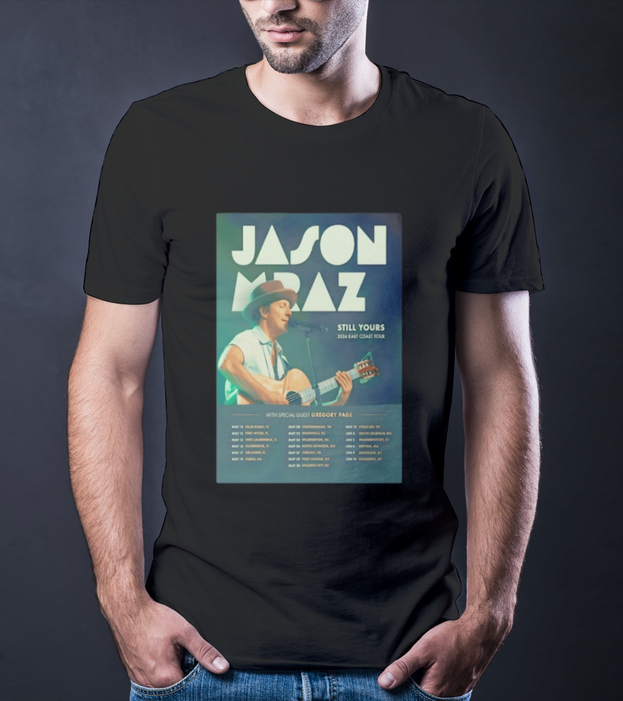 Jason Mraz Still Yours 2026 East Coast Tour Gregory Page Special Guest T-Shirt
