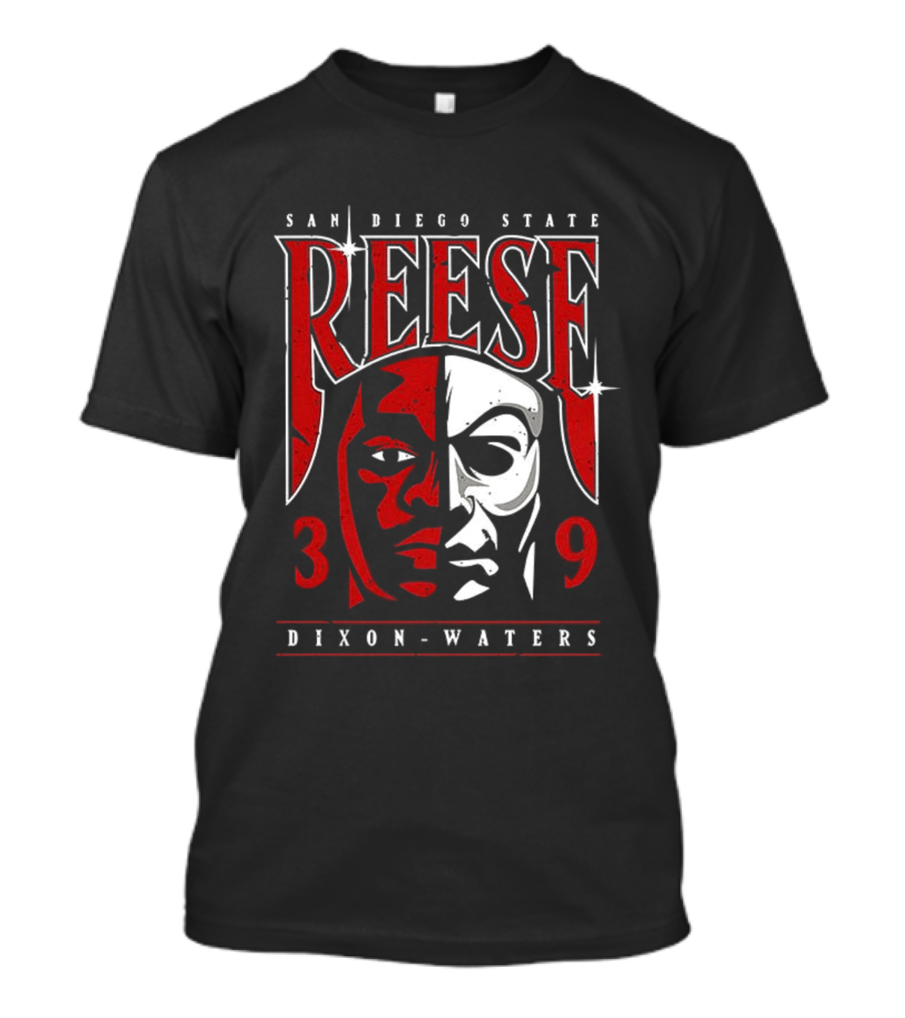 San Diego State Reese Dixon Waters 39 Bicolor Face T-Shirt