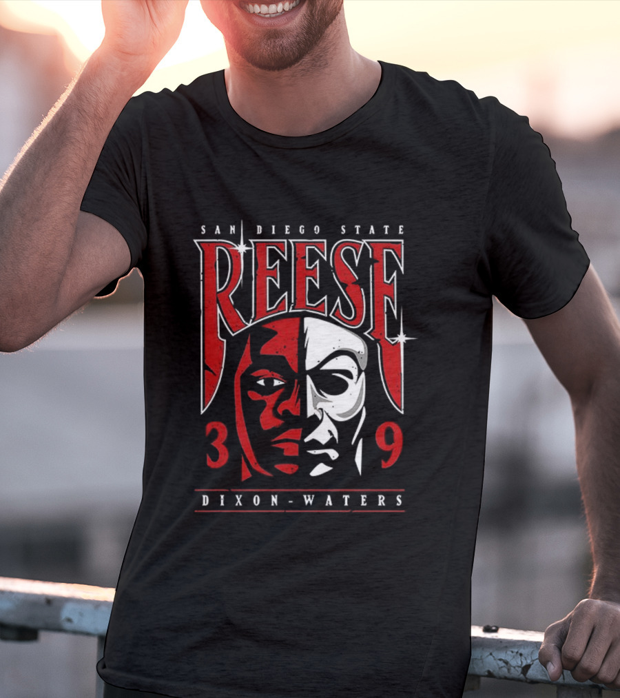 San Diego State Reese Dixon Waters 39 Bicolor Face T-Shirt