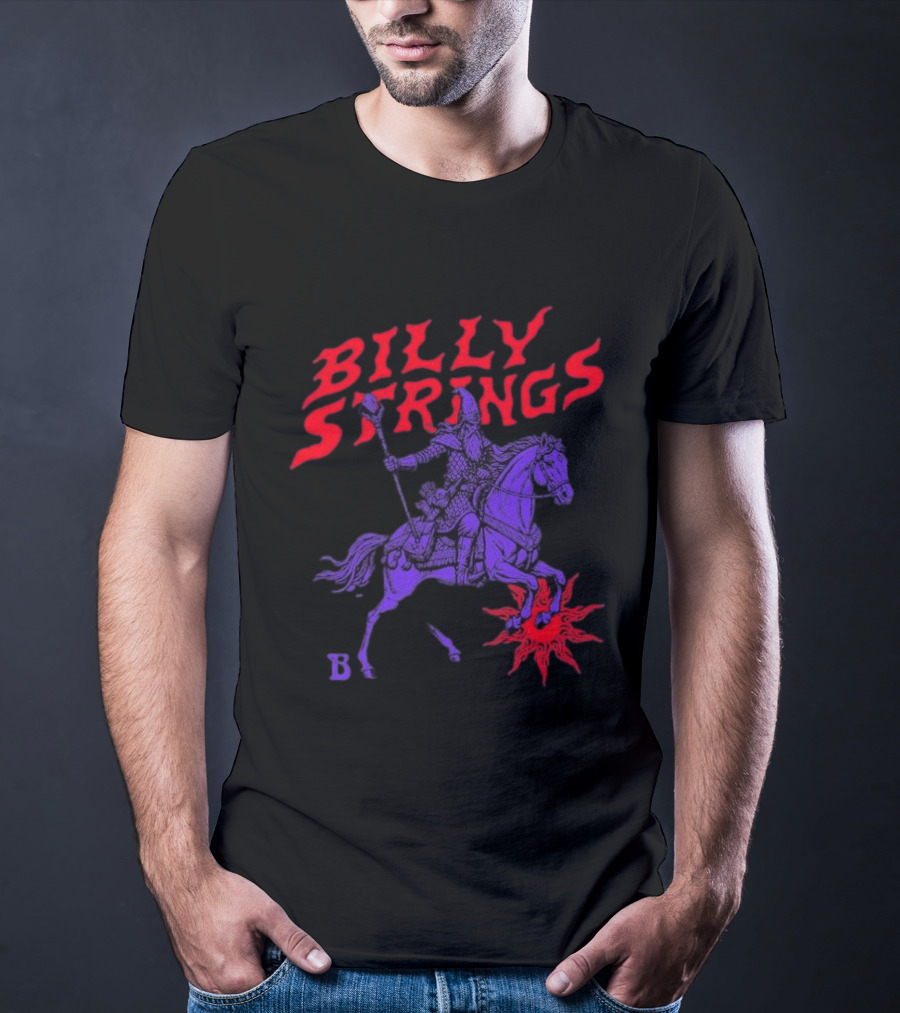 Billy Strings Winter 2026 Tour Knight's Tale Fiery Knight On Horseback T-Shirt
