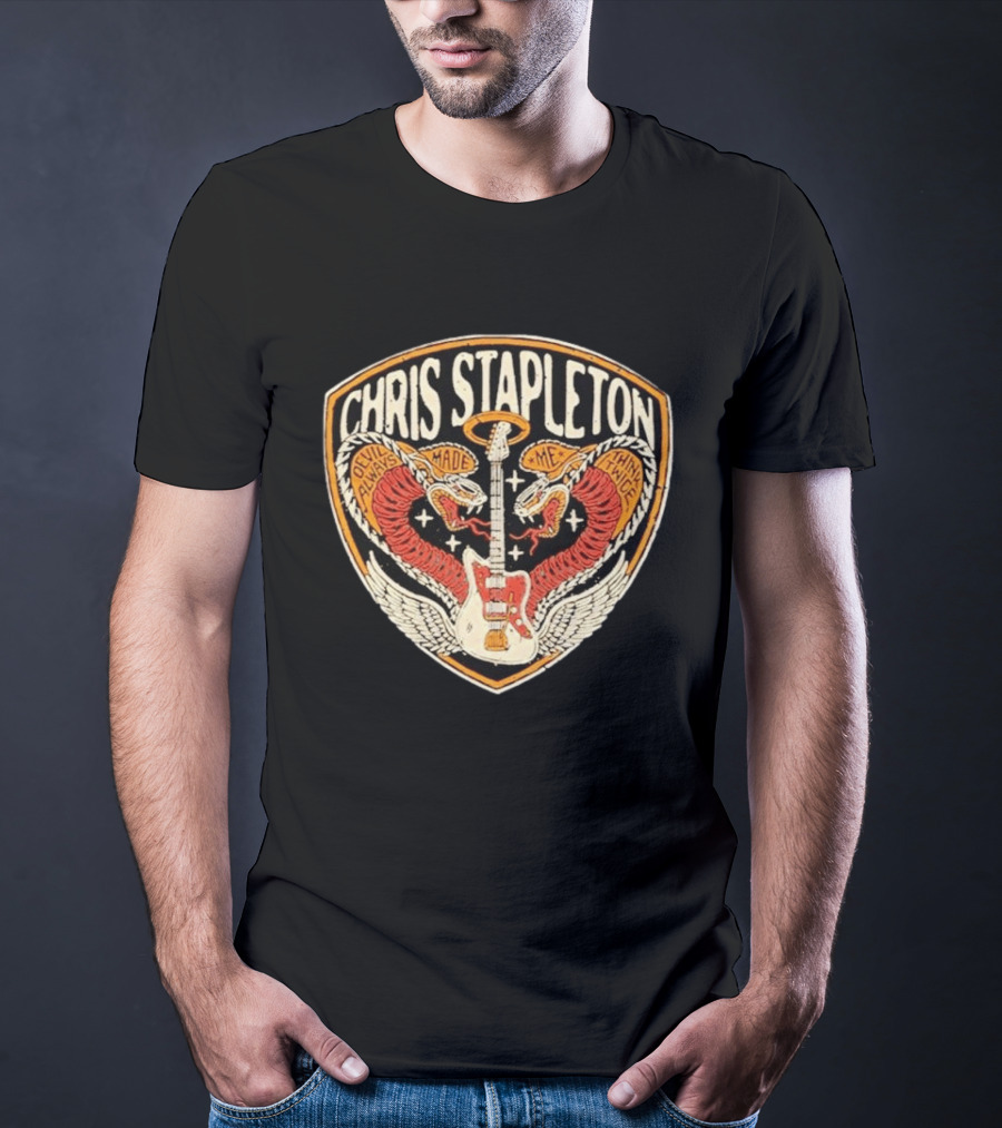 Chris Stapleton Devil Always Made Me Think Twice Snakes Guitar Wings T-Shirt