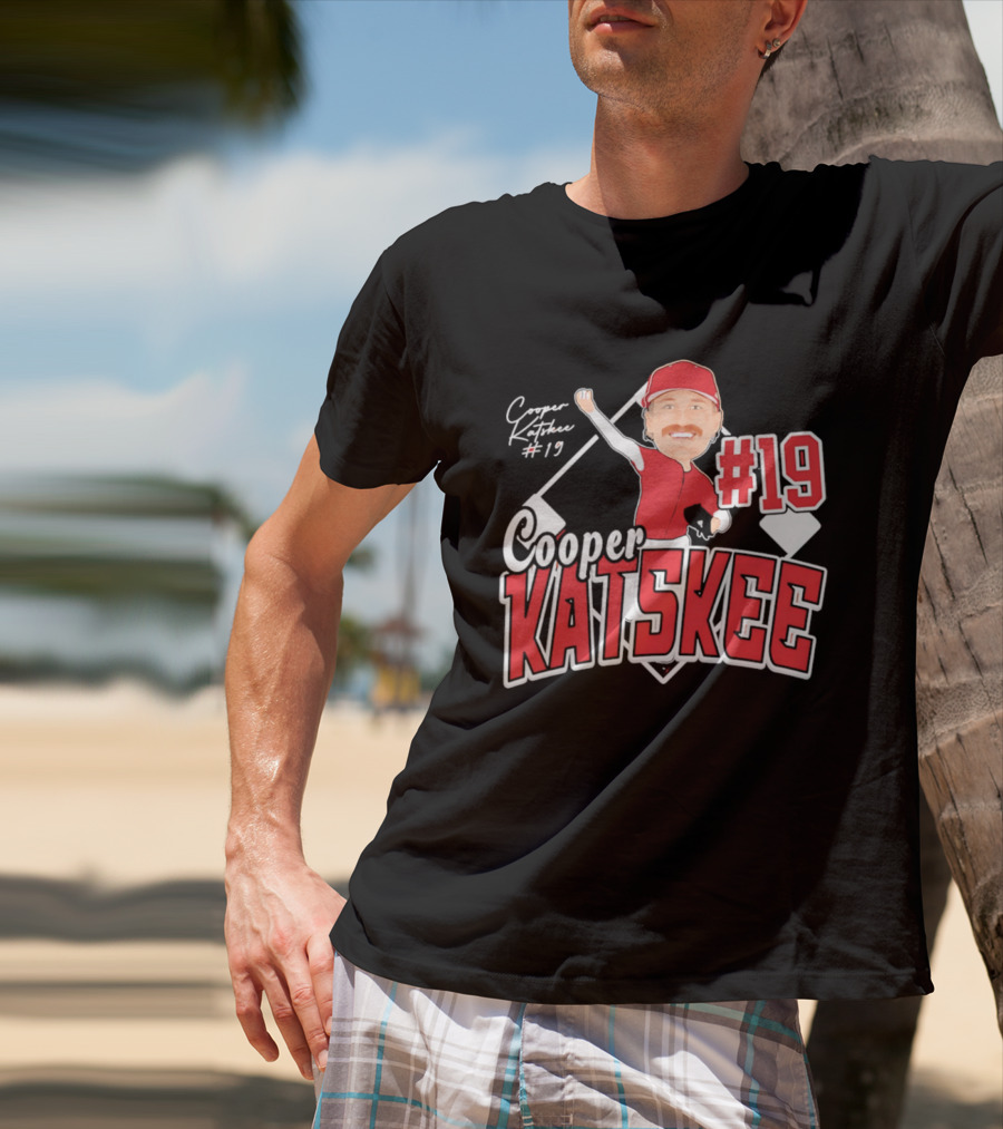 Cooper Katskee #19 Nebraska Baseball Caricature T-Shirt
