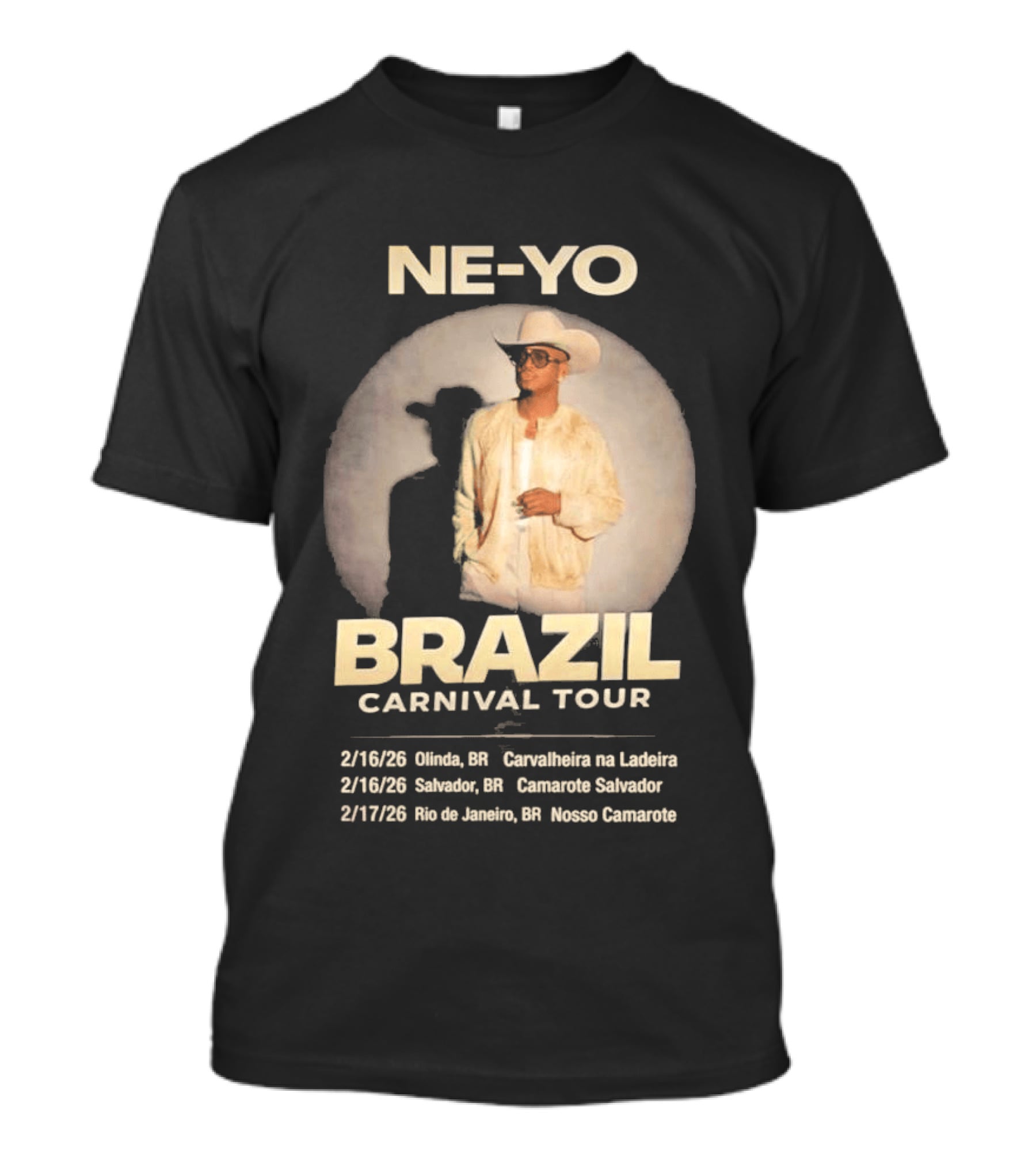 Ne Yo Brazil Carnival Tour 2026 Olinda Salvador Rio De Janeiro Dates T-Shirt