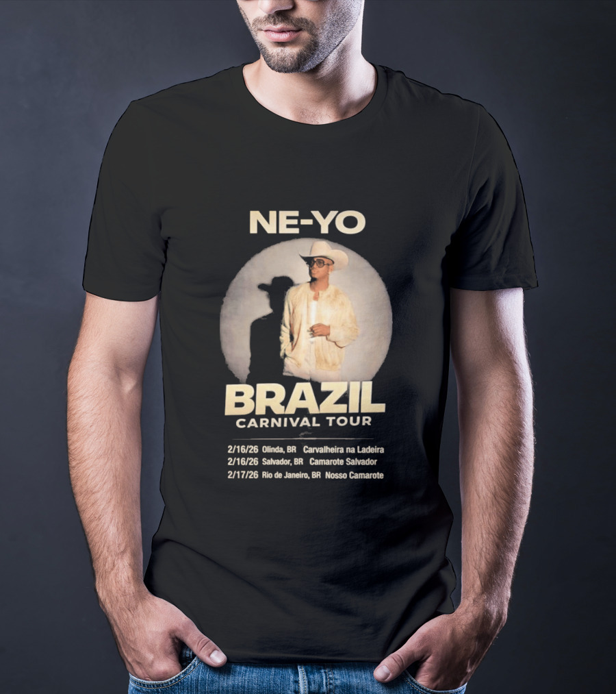 Ne Yo Brazil Carnival Tour 2026 Olinda Salvador Rio De Janeiro Dates T-Shirt