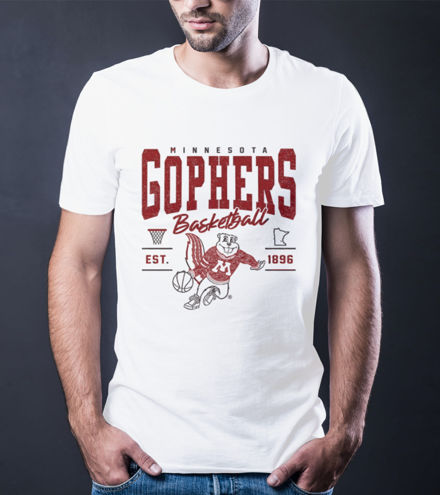 Minnesota Gophers Basketball Est 1896 Goldy Gopher Dribbling Ball T-Shirt