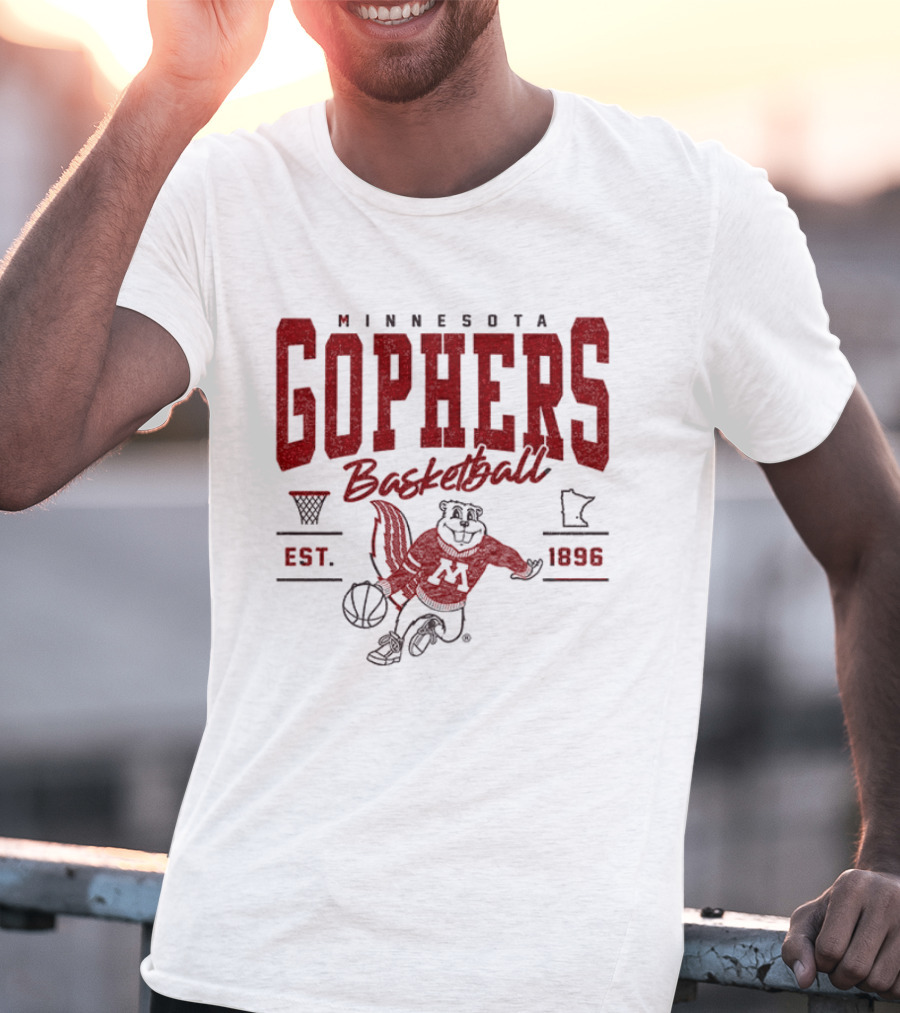 Minnesota Gophers Basketball Est 1896 Goldy Gopher Dribbling Ball T-Shirt