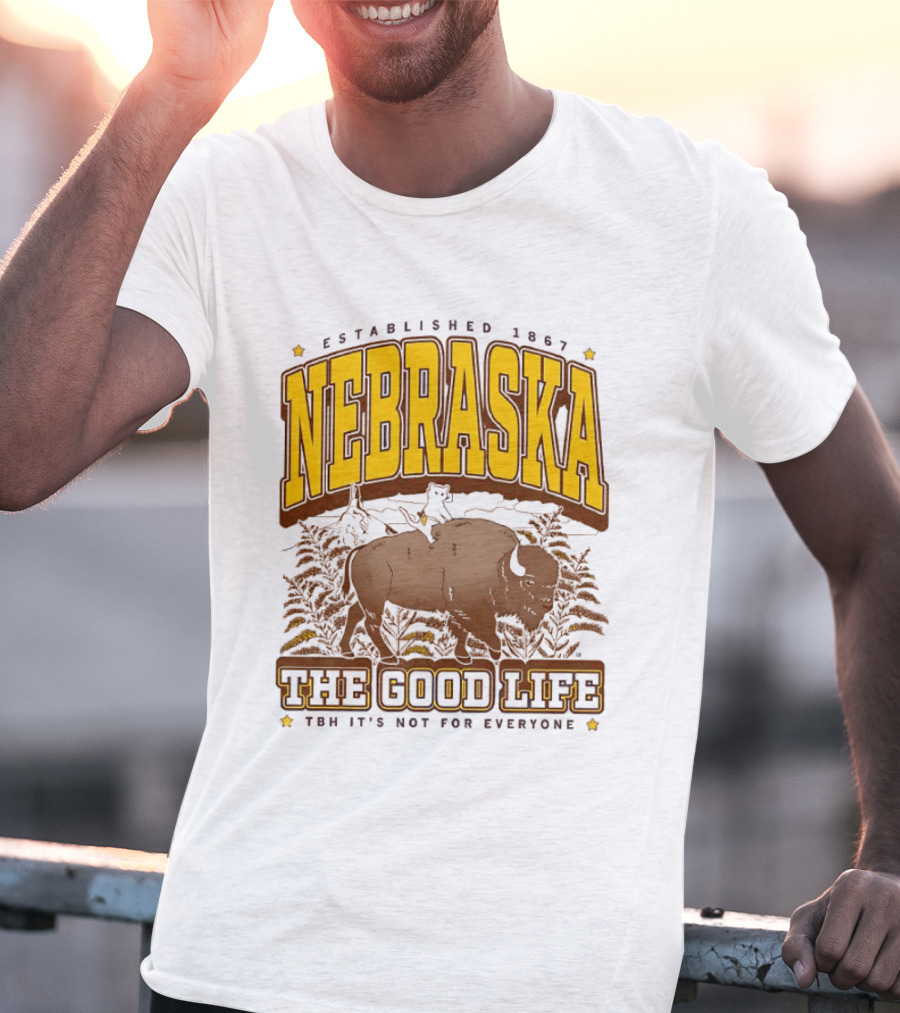 Nebraska The Good Life Established 1867 TBH It's Not For Everyone Buffalo T-Shirt