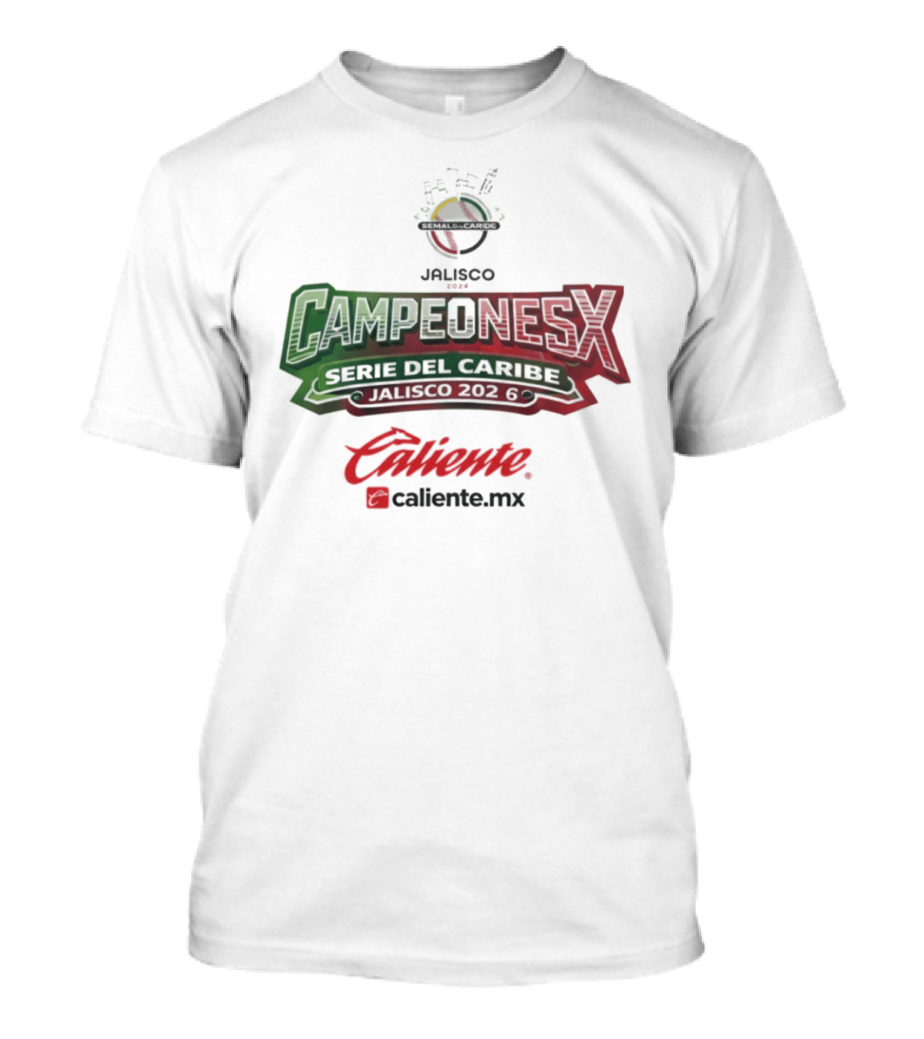 Campeones Serie Del Caribe Jalisco 2026 Caliente.mx T-Shirt