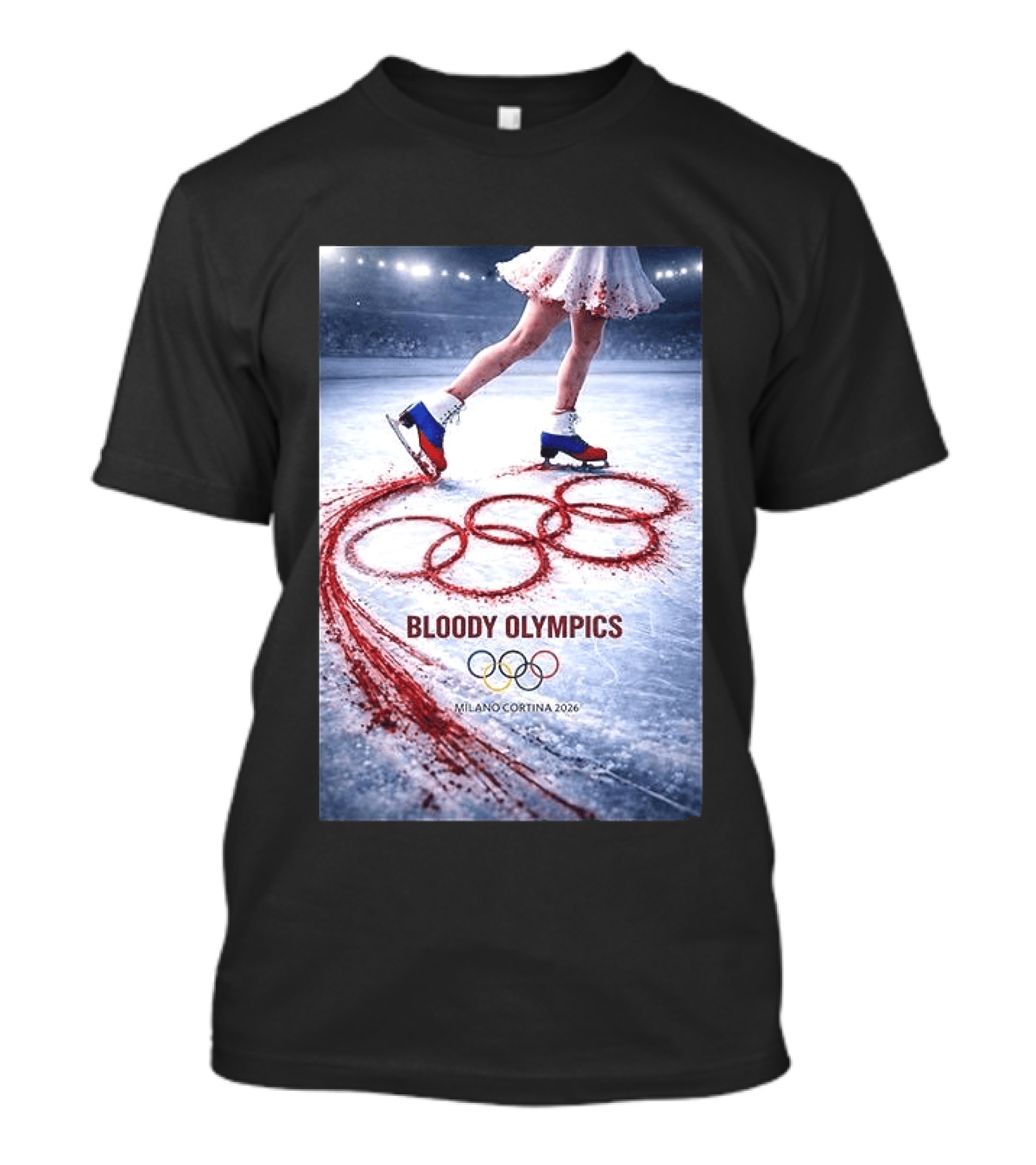Bloody Olympics Ice Skating Milano Cortina 2026 Winter Games T-Shirt