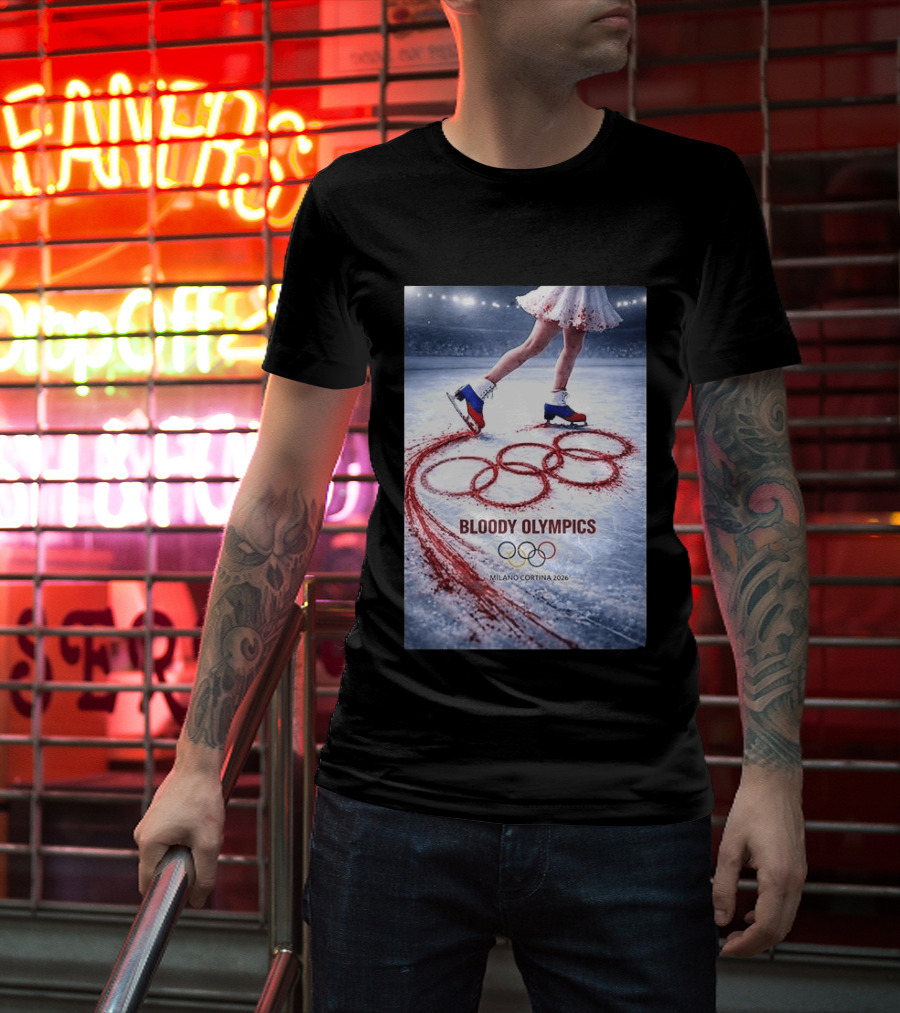 Bloody Olympics Ice Skating Milano Cortina 2026 Winter Games T-Shirt