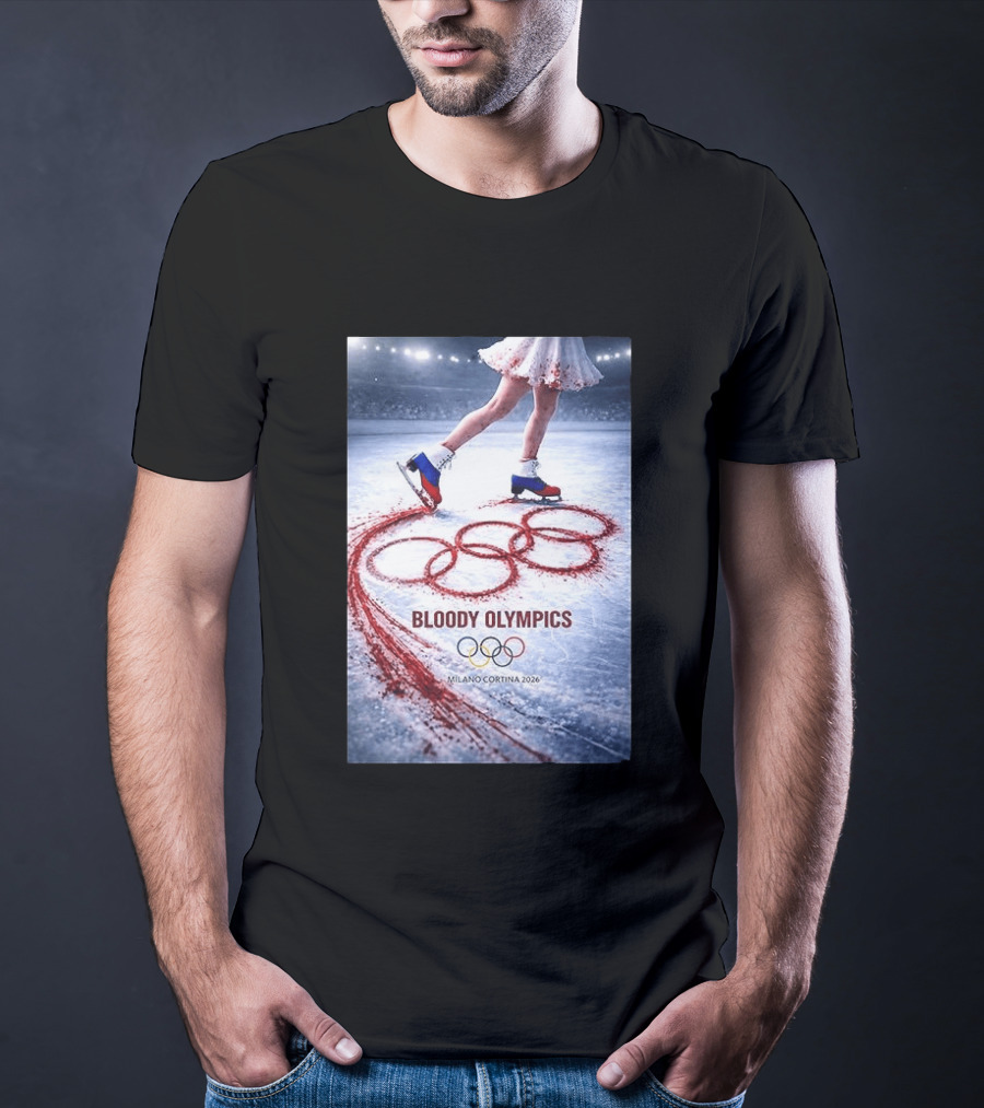 Bloody Olympics Ice Skating Milano Cortina 2026 Winter Games T-Shirt