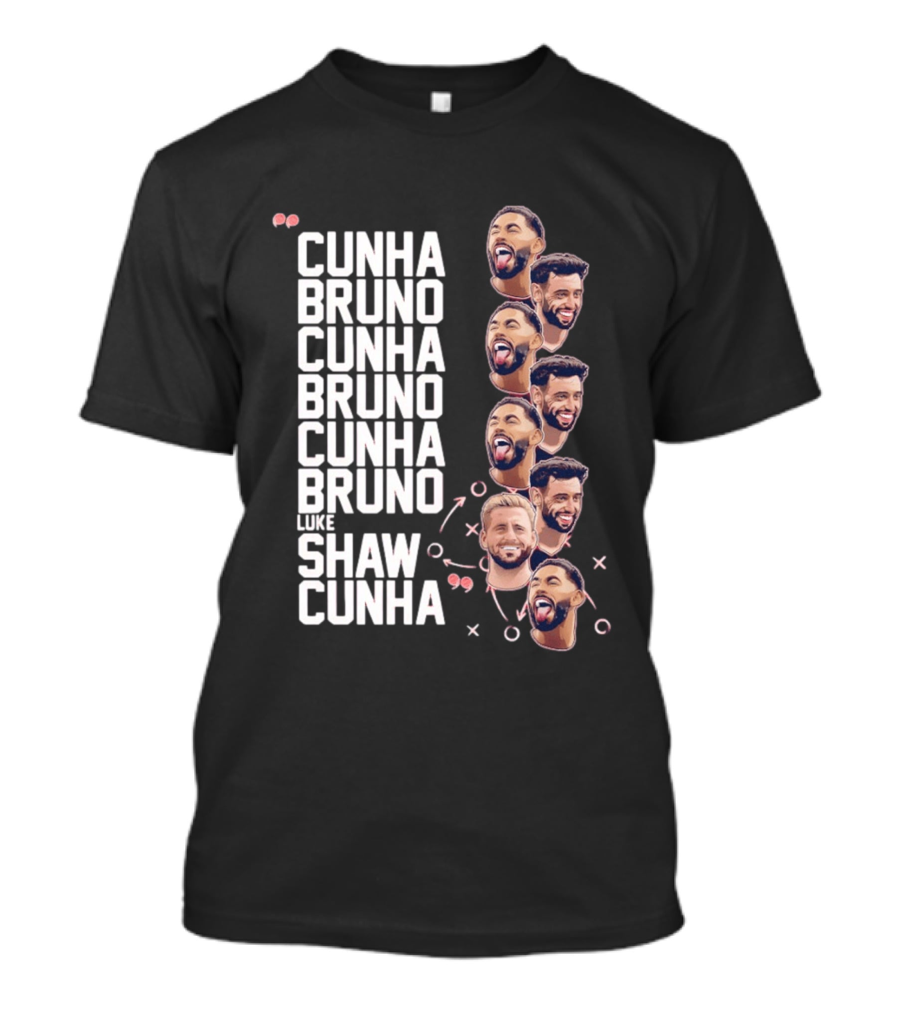 Cunha Bruno Cunha Bruno Cunha Bruno Luke Shaw Cunha Faces T-Shirt