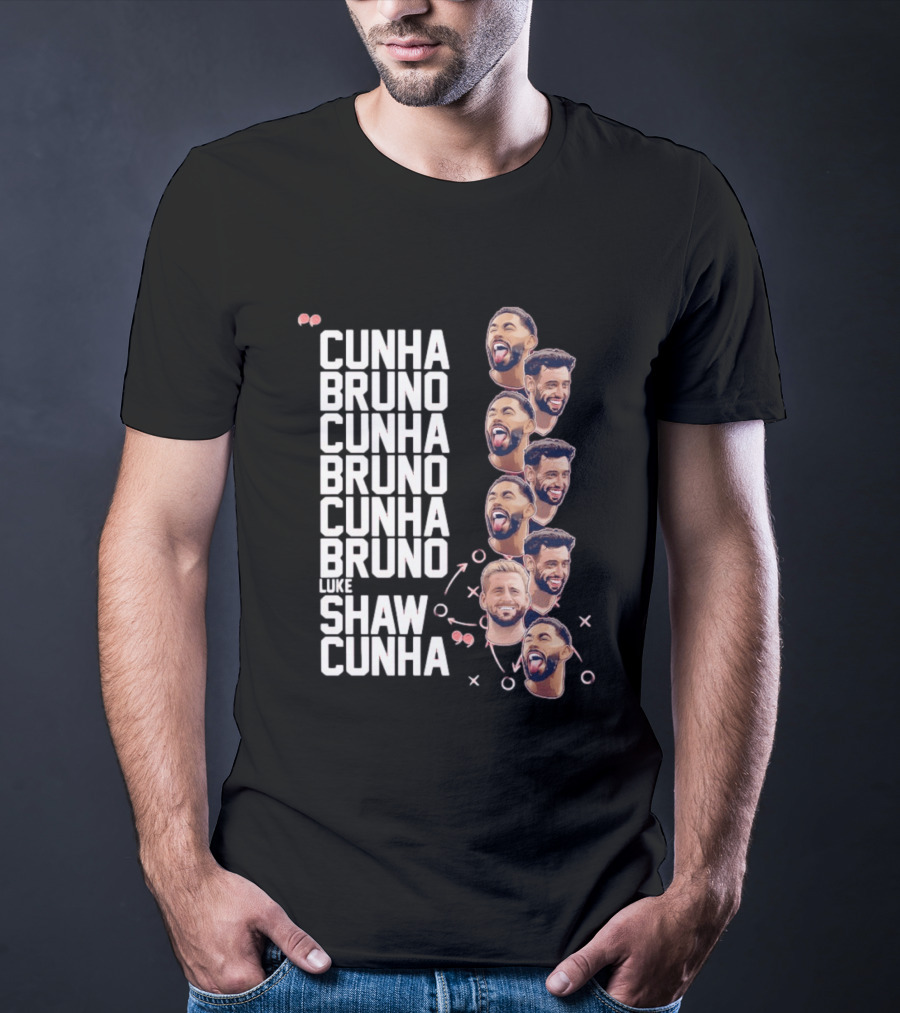 Cunha Bruno Cunha Bruno Cunha Bruno Luke Shaw Cunha Faces T-Shirt